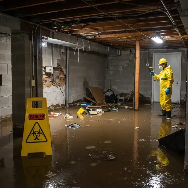 Flooded Basement Electrical Hazard in Medora, ND Property